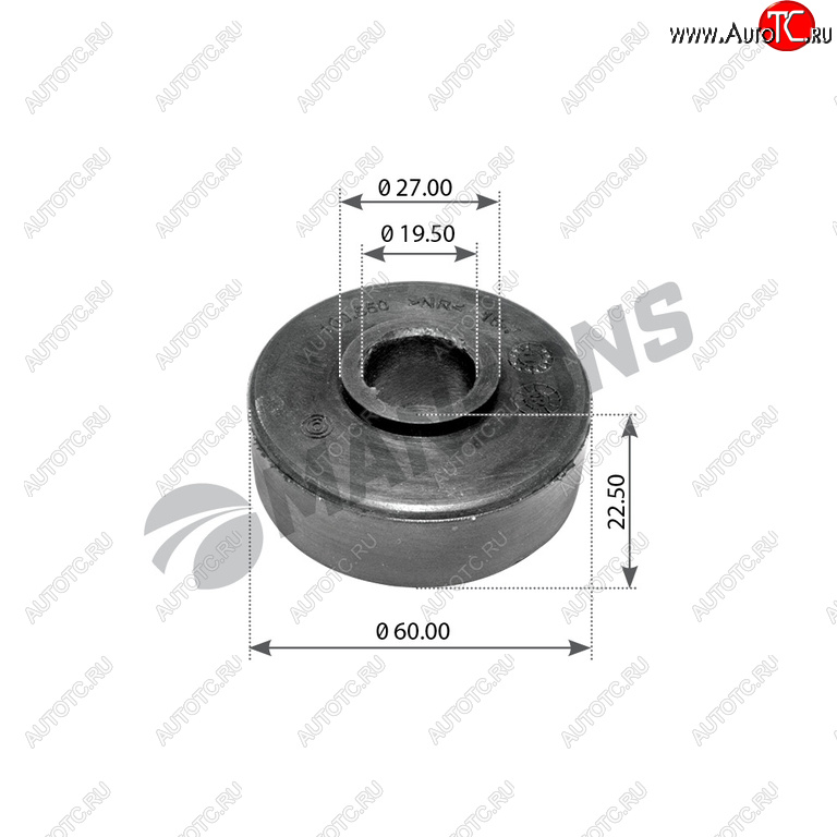 83 р. Втулка амортизатора SCANIA P,G,R,T series кабины (20x59x19) MANSONS MANSONS 100.550  с доставкой в г. Майкоп