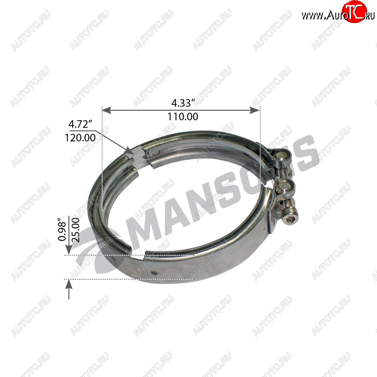 949 р. Хомут глушителя SCANIA 3,4,P,R,T series MANSONS MANSONS 100.667  с доставкой в г. Майкоп