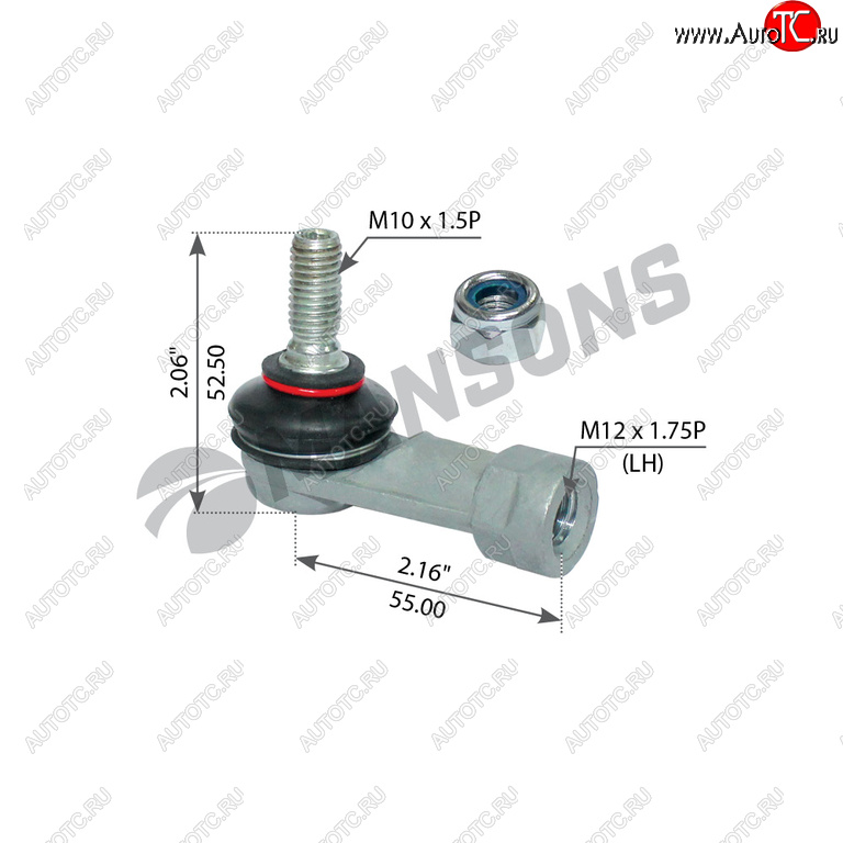 399 р. Наконечник SCANIA VOLVO тяги КПП правый (M12x1.75,M10x1.5,L=55) MANSONS MANSONS 100.672  с доставкой в г. Майкоп