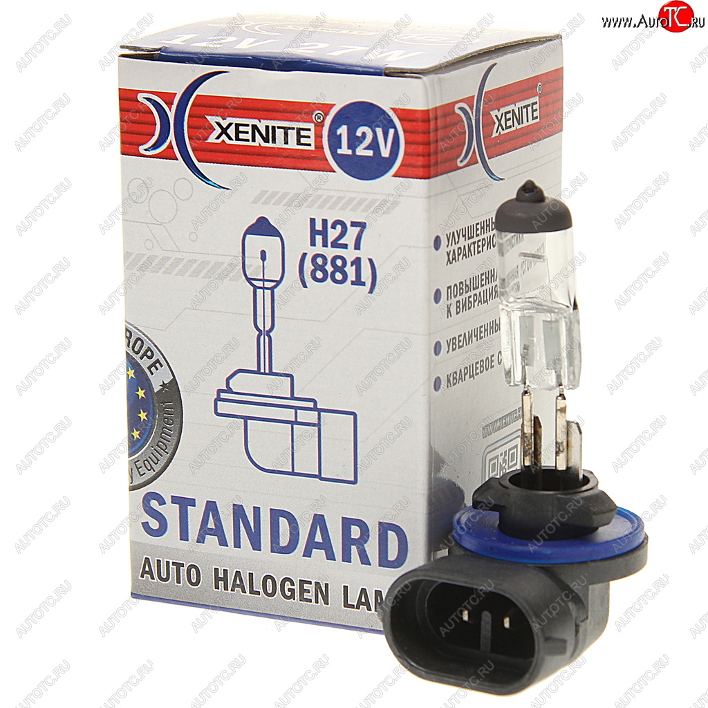 162 р. Лампа 12V H27(881) 27W PGJ13 3200К Standard XENITE XENITE 1007007  с доставкой в г. Майкоп