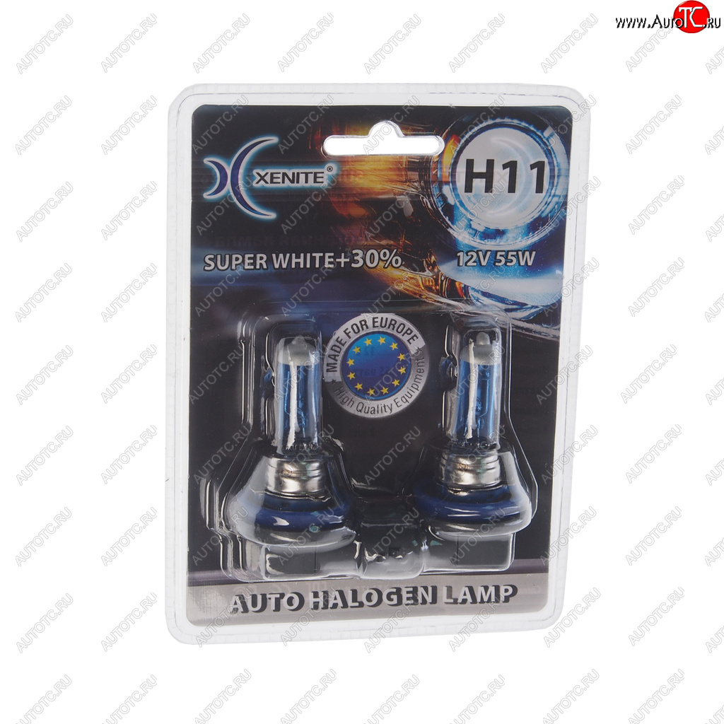 579 р. Лампа 12V H11 55W PGJ19-2 +30% 4000К блистер (2шт.) Super White XENITE XENITE 1007043  с доставкой в г. Майкоп