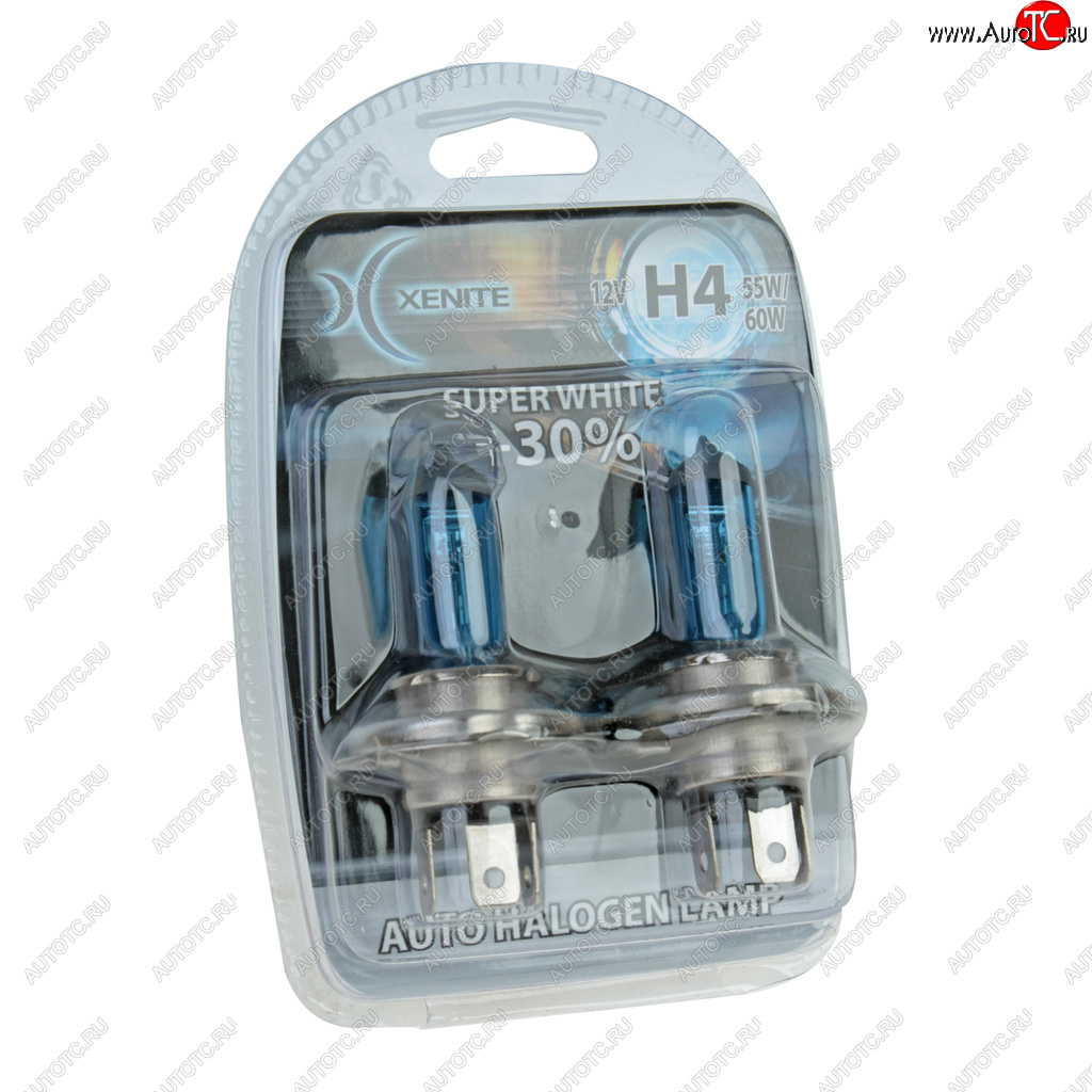 569 р. Лампа 12V H4 6055W P43t +30% 4000К блистер (2шт.) Super White XENITE XENITE 1007045  с доставкой в г. Майкоп