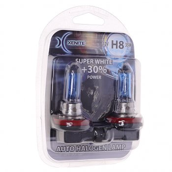 589 р. Лампа 12V H8 35W PGJ19-1 +30% 4000К блистер (2шт.) Super White XENITE XENITE 1007047  с доставкой в г. Майкоп. Увеличить фотографию 1