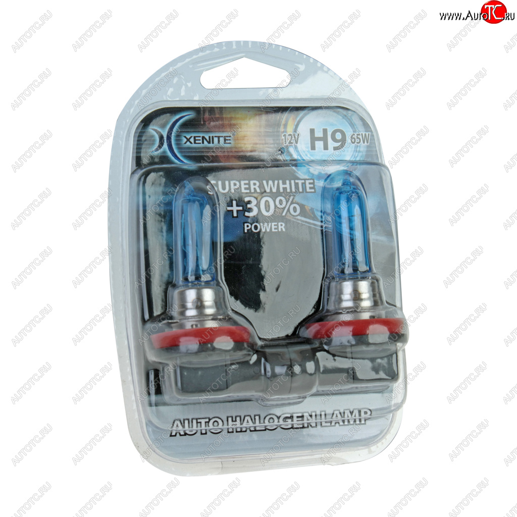 579 р. Лампа 12V H9 65W PGJ19-5 +30% 4000К блистер (2шт.) Super White XENITE XENITE 1007048  с доставкой в г. Майкоп