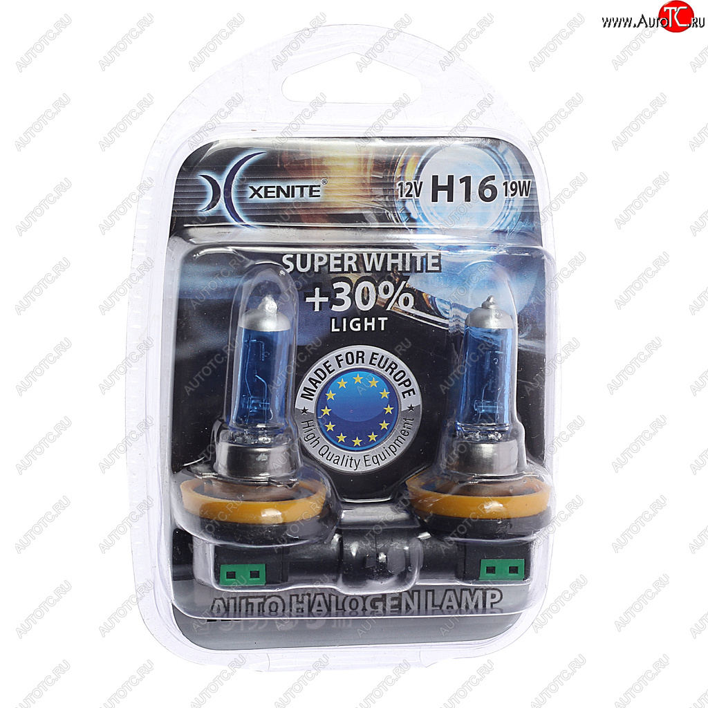 639 р. Лампа 12V H16 19W PGJ19-3 +30% 4000К блистер (2шт.) Super White XENITE XENITE 1007069  с доставкой в г. Майкоп