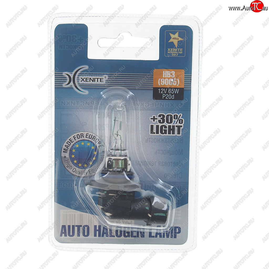 299 р. Лампа 12V HB3(9005) 65W P20d +30% 3200К блистер (1шт.) XENITE XENITE 1007084  с доставкой в г. Майкоп