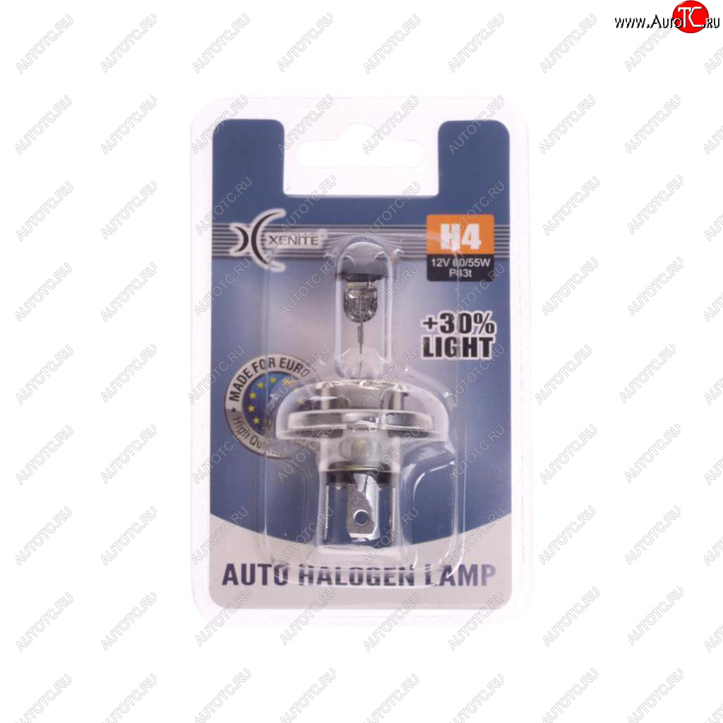 277 р. Лампа 12V H4 6055W P43t +30% 3200К блистер (1шт.) XENITE XENITE 1007089  с доставкой в г. Майкоп