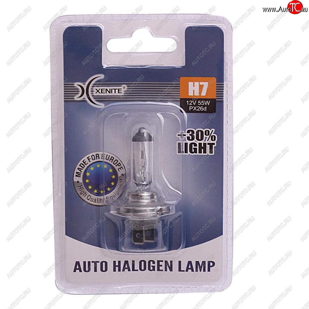 251 р. Лампа 12V H7 55W PX26d +30% 3200К блистер (1шт.) XENITE XENITE 1007090  с доставкой в г. Майкоп