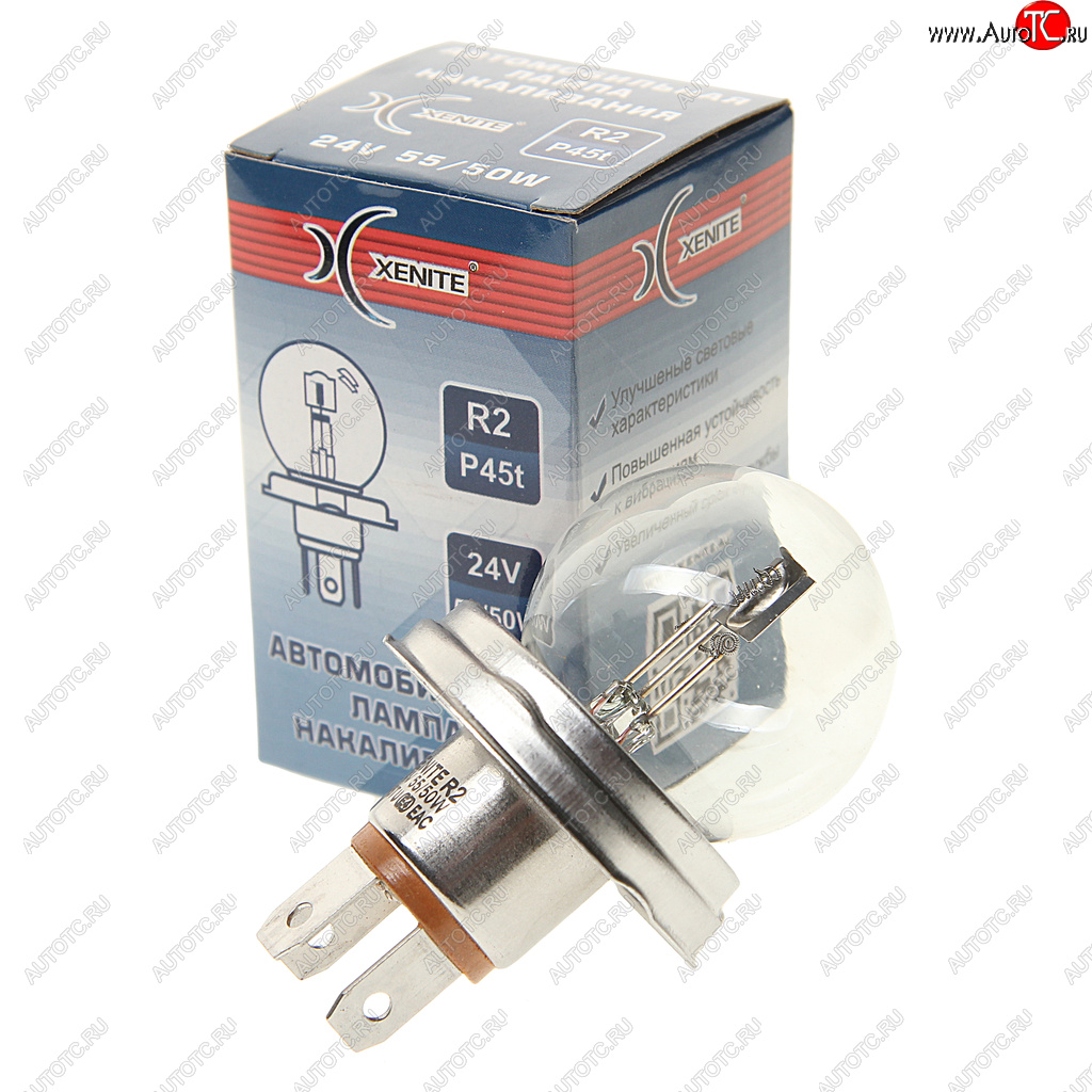 97 р. Лампа 24V R2 5550W P45t 3200К Standard XENITE XENITE 1007097  с доставкой в г. Майкоп