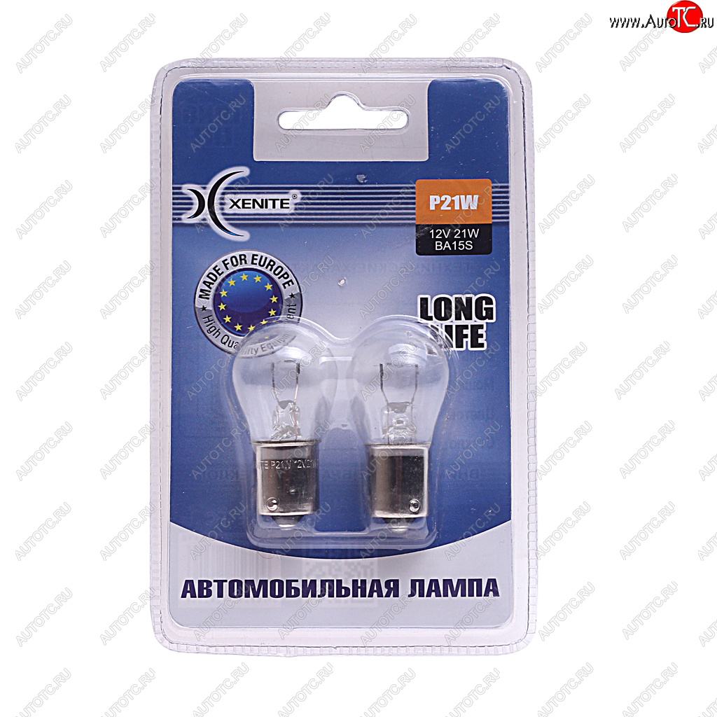 137 р. Лампа 12V P21W BA15s 3200К блистер (2шт.) Long Life XENITE XENITE 1007112  с доставкой в г. Майкоп