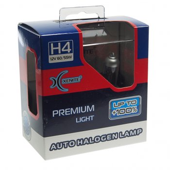 919 р. Лампа 12V H4 6055W P43t +100% 3600К бокс (2шт.) Premium XENITE XENITE 1007119  с доставкой в г. Майкоп. Увеличить фотографию 2
