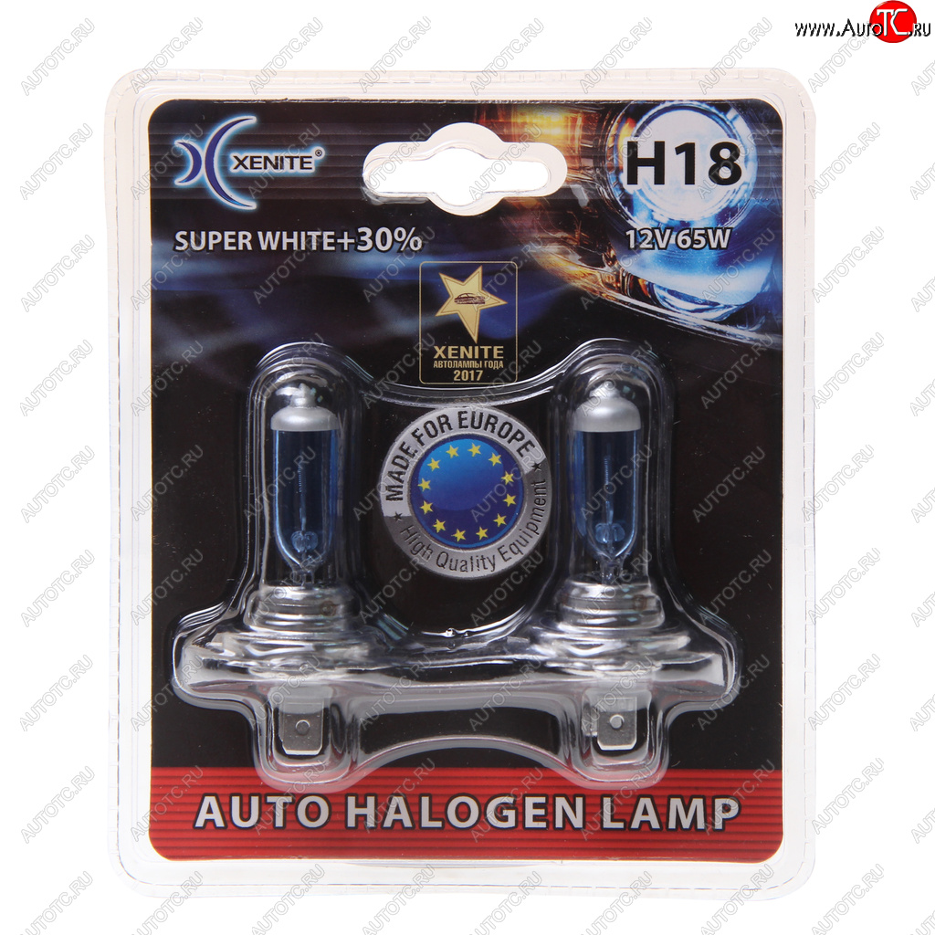 529 р. Лампа 12V H18 65W PY26d-1 +30% 4000К блистер (2шт.) Super White XENITE XENITE 1007149  с доставкой в г. Майкоп
