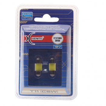 539 р. Лампа светодиодная 12V C5W SV8.5-8 двухцокольная блистер (2шт.) XENITE XENITE 1009582  с доставкой в г. Майкоп. Увеличить фотографию 1