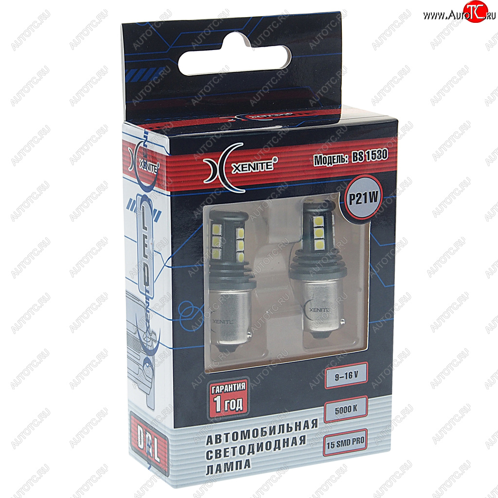 919 р. Лампа светодиодная 12V P21W BA15S блистер (2шт.) XENITE XENITE 1009609  с доставкой в г. Майкоп