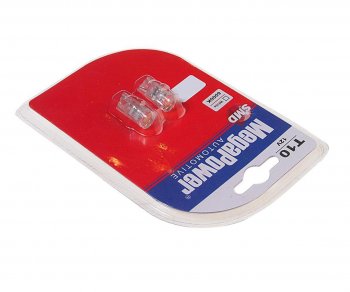 319 р. Лампа светодиодная 12V W5W T10 W2.1x9.5d 6000K 3 LED блистер (2шт.) MEGAPOWER MEGAPOWER-AUTOMOTIVE 10103w-2бл  с доставкой в г. Майкоп. Увеличить фотографию 2