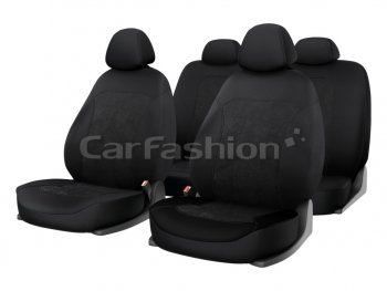 Универсальные чехлы сидений (майка, 11 предм., экокожа) Тrend plus CARFASHION Honda Odyssey 2 (1999-2003) (черный)