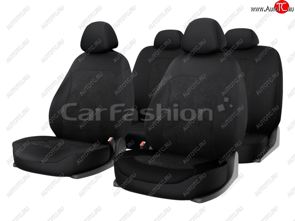 2 199 р. Универсальные чехлы сидений (майка, 11 предм., экокожа) Тrend plus CARFASHION Mercedes-Benz B-Class W246/T246 хэтчбэк (2011-2018) (черный)  с доставкой в г. Майкоп