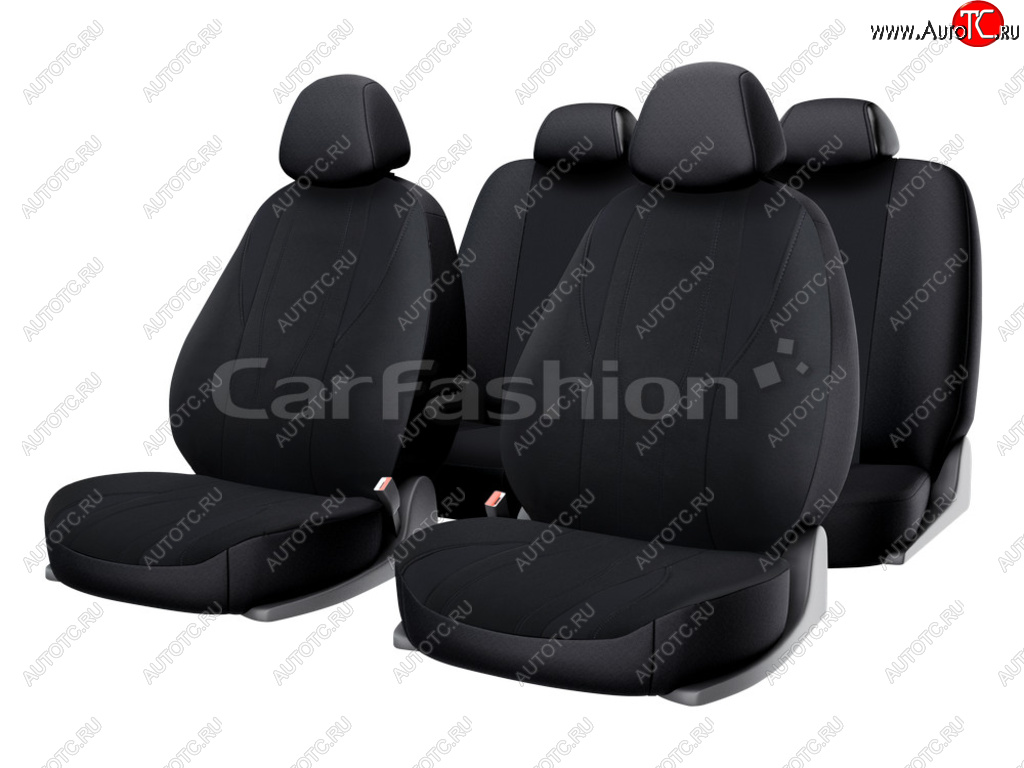 2 099 р. Универсальные чехлы сидений (майка, 11 предм., полиэстер)Golf CARFASHION Toyota Kluger XU20 рестайлинг (2003-2007) (черный)  с доставкой в г. Майкоп