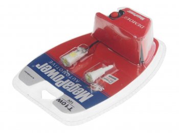 399 р. Лампа светодиодная 12V W5W T10 W2.1x9.5d 6000K 6 LED блистер (2шт.) MEGAPOWER MEGAPOWER-AUTOMOTIVE 10122w-2блт  с доставкой в г. Майкоп. Увеличить фотографию 2
