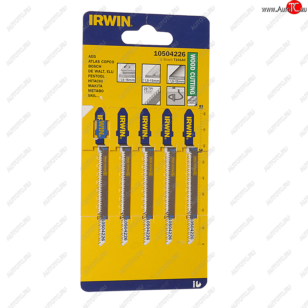 869 р. Пилка для лобзика набор 5шт. дерево 56мм IRWIN IRWIN 10504226  с доставкой в г. Майкоп