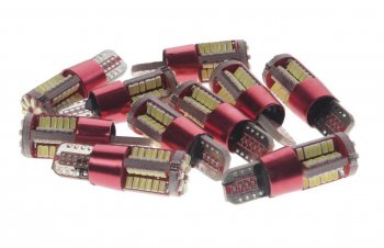 154 р. Лампа светодиодная 1224V W5W T10W W2.1x9.5d 6000K 57 SMD линза с обманкой White MEGA ELECTRIC MEGA ELECTRIC 10570  с доставкой в г. Майкоп. Увеличить фотографию 1
