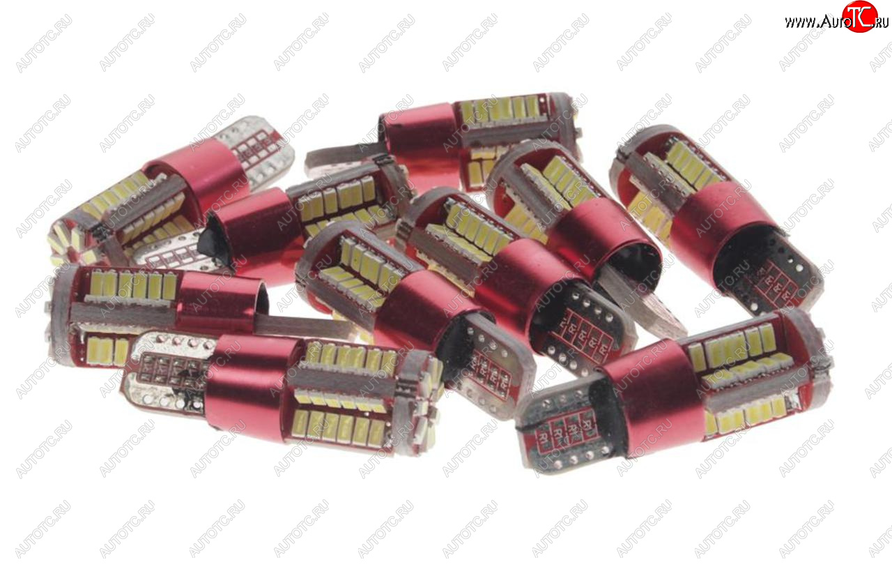 154 р. Лампа светодиодная 1224V W5W T10W W2.1x9.5d 6000K 57 SMD линза с обманкой White MEGA ELECTRIC MEGA ELECTRIC 10570  с доставкой в г. Майкоп