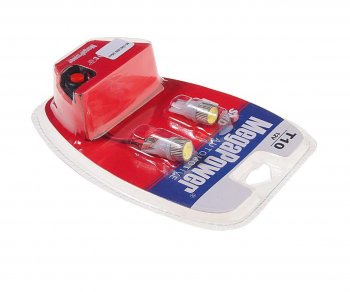 299 р. Лампа светодиодная 12V W5W T10 W2.1x9.5d 6000K с тестером блистер (2шт.) MEGAPOWER MEGAPOWER-AUTOMOTIVE 10614w-2блт  с доставкой в г. Майкоп. Увеличить фотографию 2