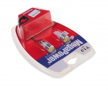459 р. Лампа светодиодная 12V W5W T10 W2.1x9.5d 6000K с тестером блистер (2шт.) MEGAPOWER MEGAPOWER-AUTOMOTIVE 10711w-2блт  с доставкой в г. Майкоп. Увеличить фотографию 2