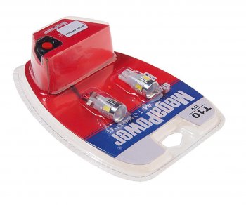 739 р. Лампа светодиодная 12V W5W T10 W2.1x9.5d 6000K 6 LED с тестером блистер (2шт.) MEGAPOWER MEGAPOWER-AUTOMOTIVE 10814w-2блт  с доставкой в г. Майкоп. Увеличить фотографию 2