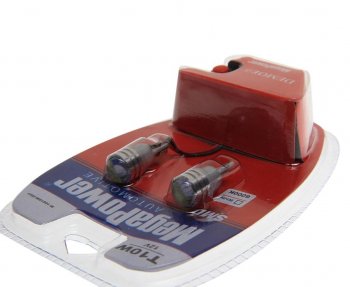 479 р. Лампа светодиодная 12V W5W T10 W2.1x9.5d 6000K с тестером блистер (2шт.) MEGAPOWER MEGAPOWER-AUTOMOTIVE 10916w-2блт  с доставкой в г. Майкоп. Увеличить фотографию 2