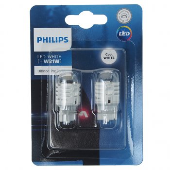 1 399 р. Лампа светодиодная 12V W21W W3x16d 6000K блистер (2шт.) LED White Ultinon Pro3000 PHILIPS PHILIPS 11065u30cw-2бл PHILIPS 11065u30cw-2бл  с доставкой в г. Майкоп. Увеличить фотографию 1