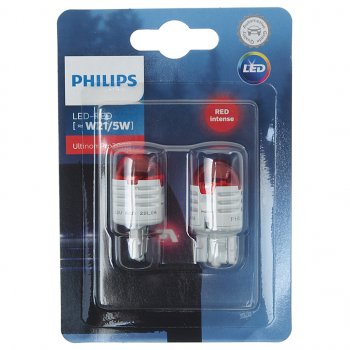 1 899 р. Лампа светодиодная 12V W215W W3x16q блистер (2шт.) LED Red Ultinon Pro3000 PHILIPS PHILIPS 11066u30r-2бл  с доставкой в г. Майкоп. Увеличить фотографию 1