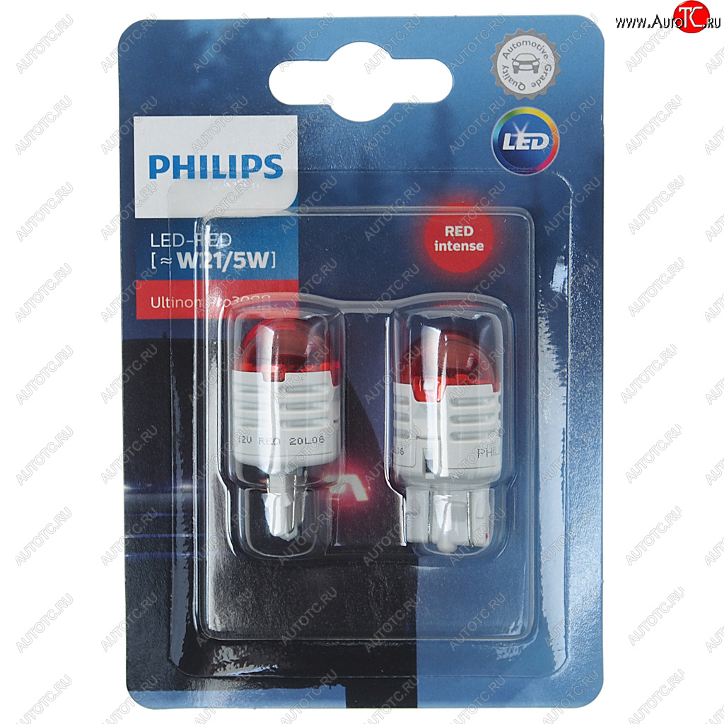 1 899 р. Лампа светодиодная 12V W215W W3x16q блистер (2шт.) LED Red Ultinon Pro3000 PHILIPS PHILIPS 11066u30r-2бл  с доставкой в г. Майкоп