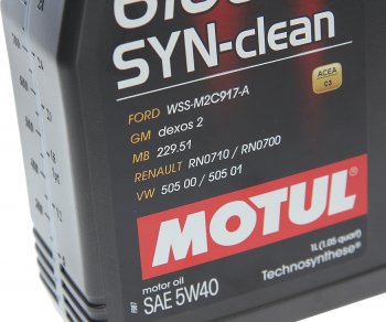 1 159 р. Масло моторное 6100 SYN-CLEAN 5W40 псинт.1л MOTUL MOTUL 111691  с доставкой в г. Майкоп. Увеличить фотографию 2