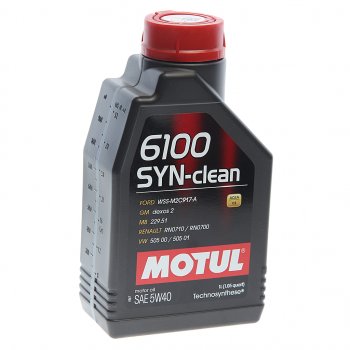 1 159 р. Масло моторное 6100 SYN-CLEAN 5W40 псинт.1л MOTUL MOTUL 111691  с доставкой в г. Майкоп. Увеличить фотографию 1