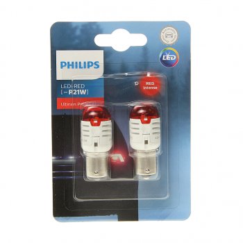 1 899 р. Лампа светодиодная 12V P21W BA15s блистер (2шт.) LED Red Ultinon Pro3000 PHILIPS PHILIPS 11498u30r-2бл  с доставкой в г. Майкоп. Увеличить фотографию 1