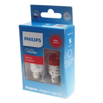 3 099 р. Лампа светодиодная 12V P215W BAY15d 7515Лм (2шт.) Led Red Ultinon Pro6000 PHILIPS PHILIPS 11499ru60x2  с доставкой в г. Майкоп. Увеличить фотографию 2