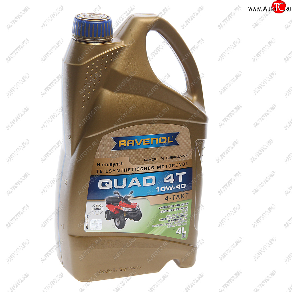 4 999 р. Масло моторное для 4-х тактных двигателей квадроциклов QUAD 4T 10W40 псинт.4л RAVENOL RAVENOL 1152160-004  с доставкой в г. Майкоп