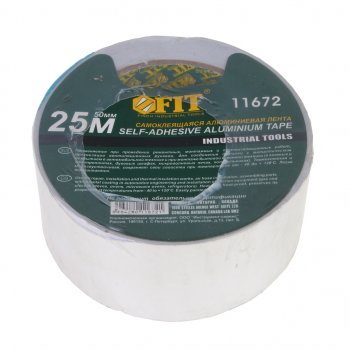 339 р. Лента клейкая алюминиевая 50ммх25м FIT FIT 11672 FIT 11672  с доставкой в г. Майкоп. Увеличить фотографию 1