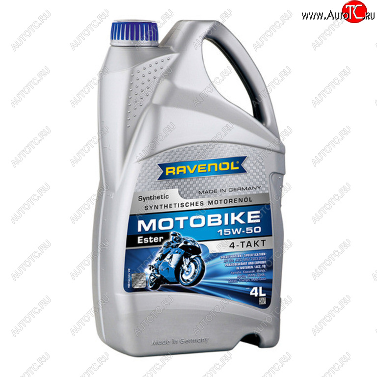 7 249 р. Масло моторное для 4-х тактных двигателей ESTER 4T 15W50 синт.4л RAVENOL RAVENOL 1172113-004  с доставкой в г. Майкоп