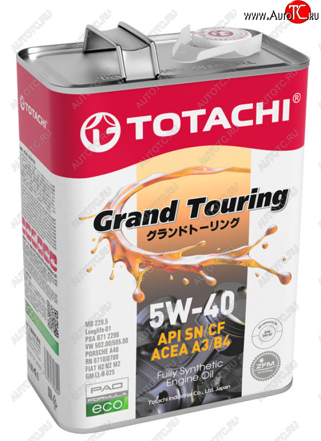 3 999 р. Масло моторное GRAND TOURING SNCFA3B4 5W40 синт.4л TOTACHI TOTACHI 11904  с доставкой в г. Майкоп
