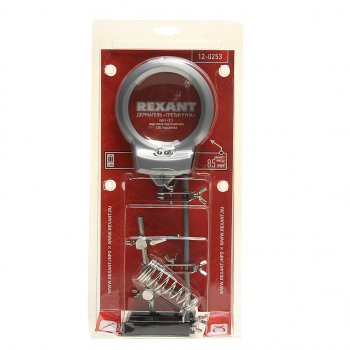 989 р. Лупа с держателем третья рука х2.5 (подставка,подстветка) REXANT REXANT 12-0253  с доставкой в г. Майкоп. Увеличить фотографию 1