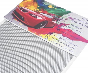 1 089 р. Решетка радиатора сетка (черная) 120х40см (ромб 5х10мм) GRILLE TUNING GRILLE TUNING 120х40 (ромб) black  с доставкой в г. Майкоп. Увеличить фотографию 2