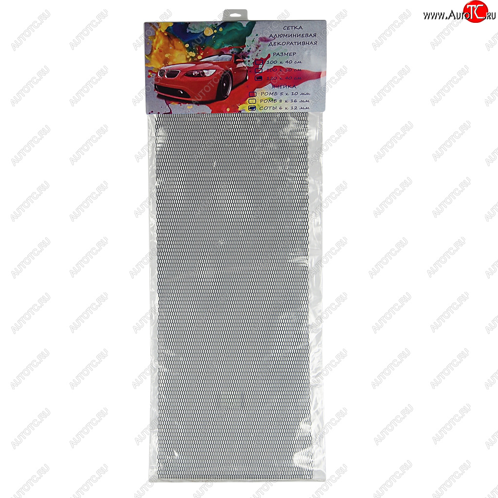 1 089 р. Решетка радиатора сетка (черная) 120х40см (соты 6х12мм) GRILLE TUNING GRILLE TUNING 120х40 (соты) black  с доставкой в г. Майкоп