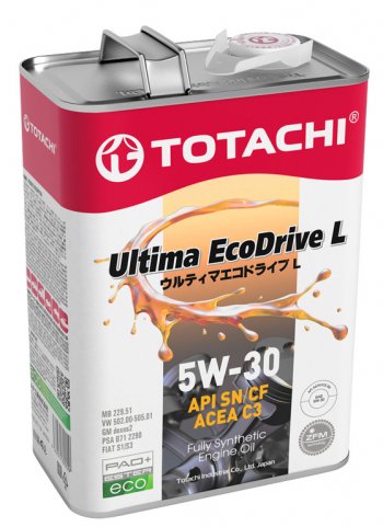 3 789 р. Масло моторное ULTIMA ECODRIVE L C3SN 5W30 синт.4л TOTACHI TOTACHI 12104  с доставкой в г. Майкоп. Увеличить фотографию 1