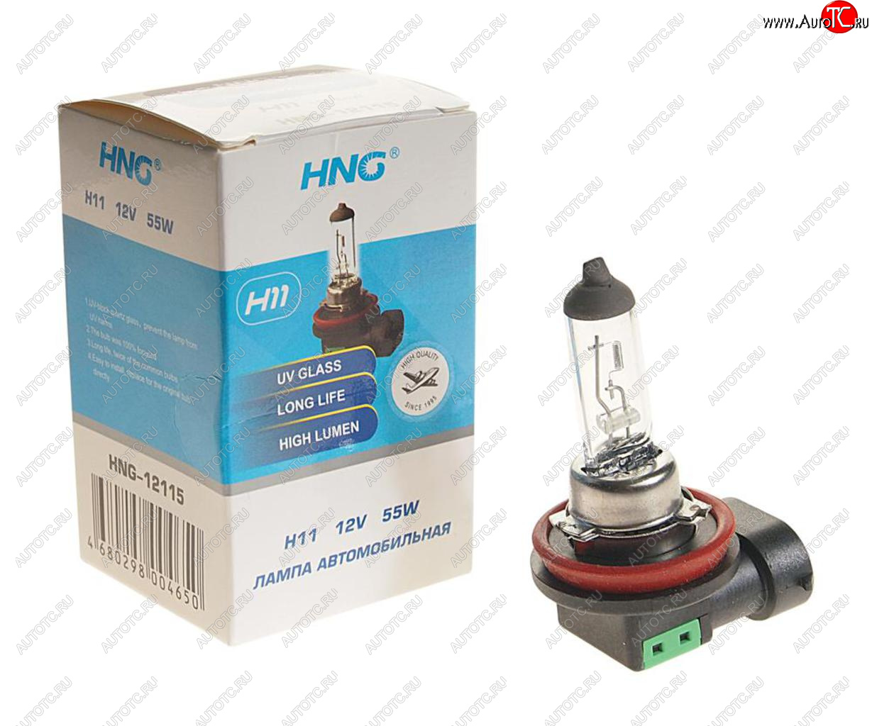 162 р. Лампа 12V H11 55W PGJ19-2 Long Life HNG HNG 12115  с доставкой в г. Майкоп
