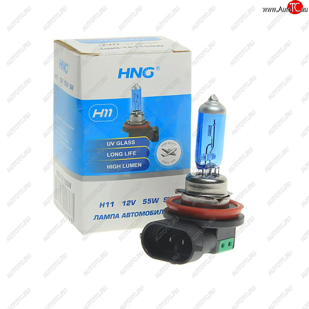 173 р. Лампа 12V H11 55W PGJ19-2 Super White HNG HNG 12115sw  с доставкой в г. Майкоп