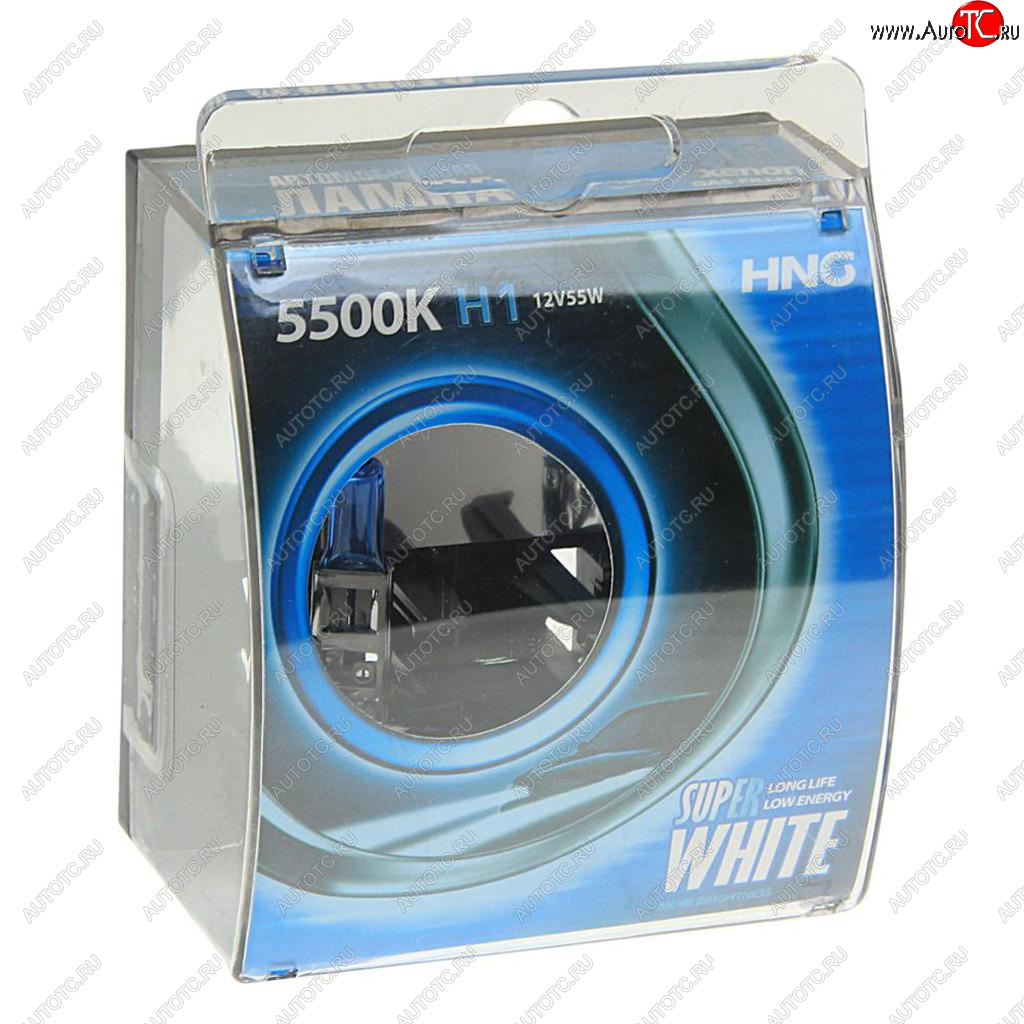 199 р. Лампа 12V H1 55W P14.5s 5500К бокс (2шт.) Super White HNG HNG 12155sw2  с доставкой в г. Майкоп