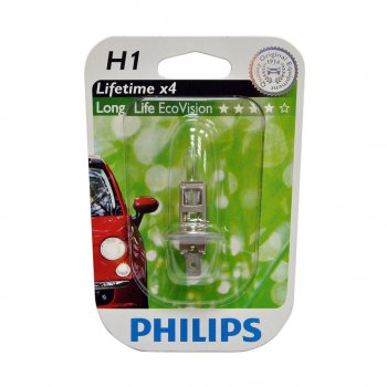 499 р. Лампа 12V H1 55W P14.5s блистер (1шт.) Long Life Eco Vision PHILIPS PHILIPS 12258llecob1  с доставкой в г. Майкоп. Увеличить фотографию 1