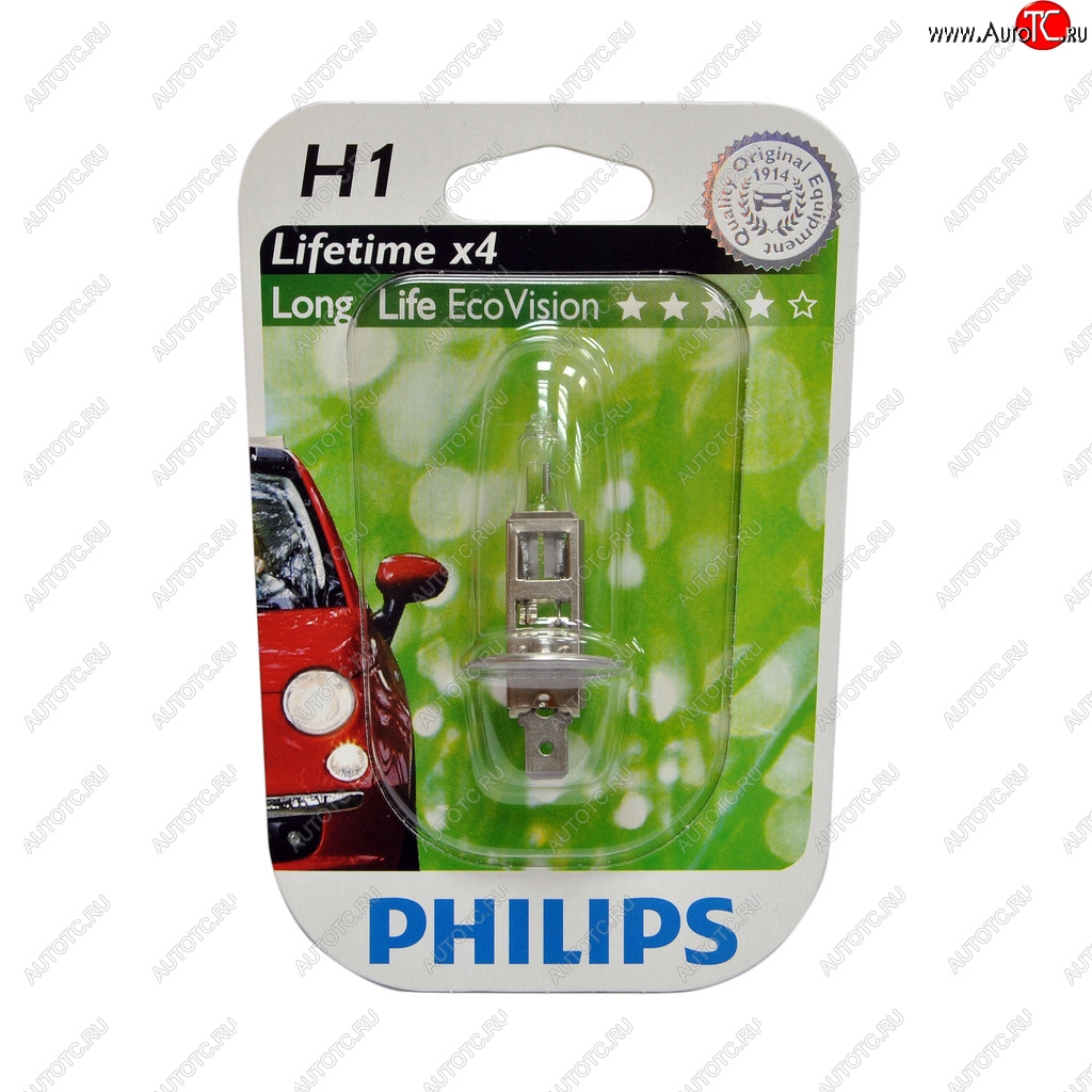499 р. Лампа 12V H1 55W P14.5s блистер (1шт.) Long Life Eco Vision PHILIPS PHILIPS 12258llecob1  с доставкой в г. Майкоп